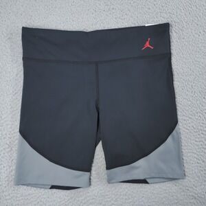 Jordan Bike Shorts Womens Large Black Gray Tight Fit Active DO5026-010 New Tags